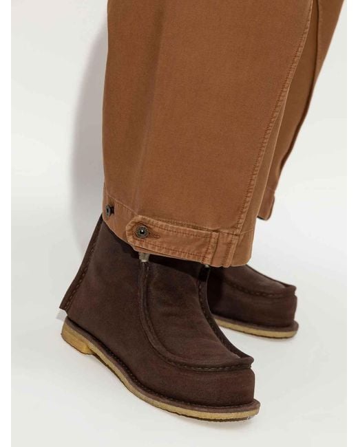 J.W. Anderson Brown Shearling-Lined Suede Boots