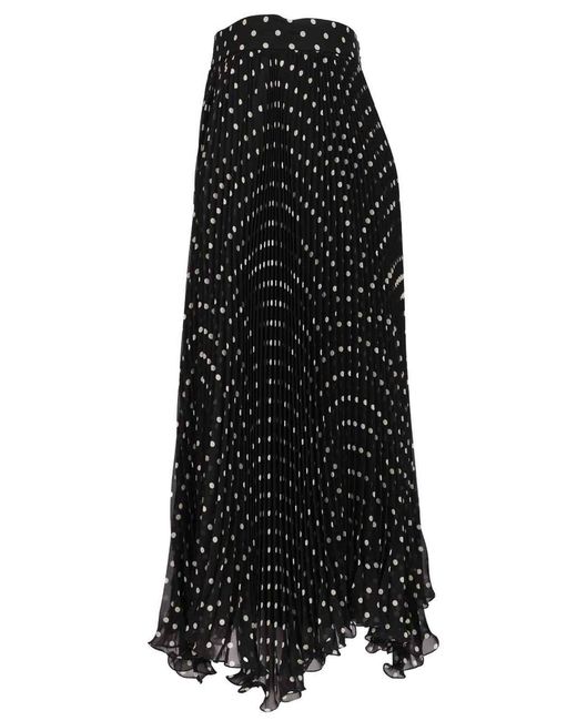 Valentino Garavani Black Silk Polka Dot Skirt