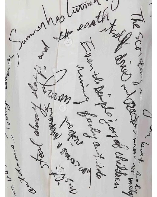 Yohji Yamamoto White Flounce Short Slv Blouse