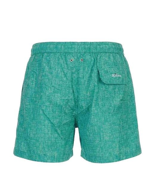 Kiton Green Swimsuit for men