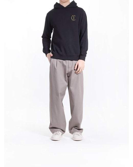 Just Cavalli Blue Jc Embroidery Lurex Sweatshirt for men