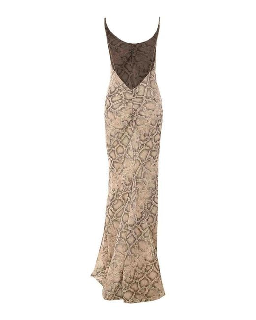 ANDAMANE Natural Python Ninfea Maxi Dress