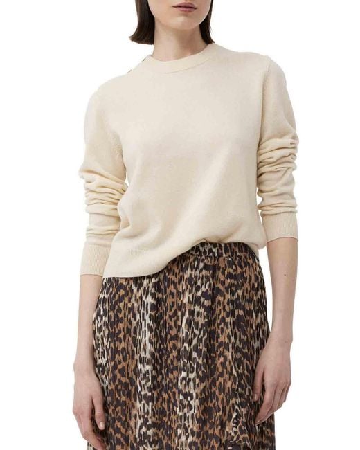 Ganni Natural T-Shirt With Logo