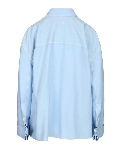 Loewe Blue Wool And Silk Shirt