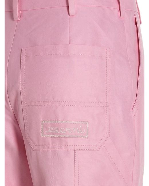 Marni Pink Logo Embroidery Pants
