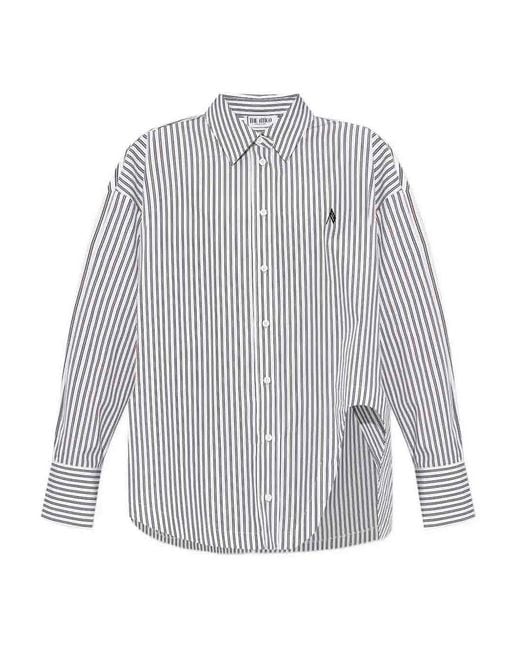 The Attico Gray Striped Cotton Shirt