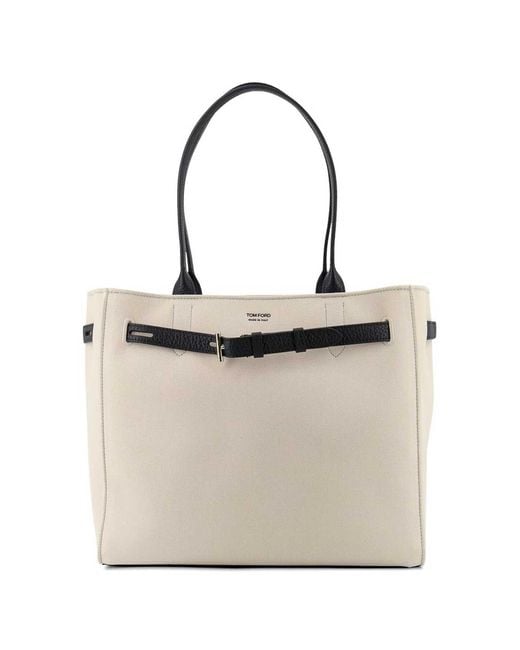 Tom Ford Natural Audrey Medium Canvas Tote