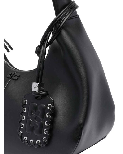 Ganni Black Medium Bou Hobo Bag