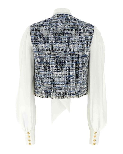 Balmain Blue Tweed Shirt