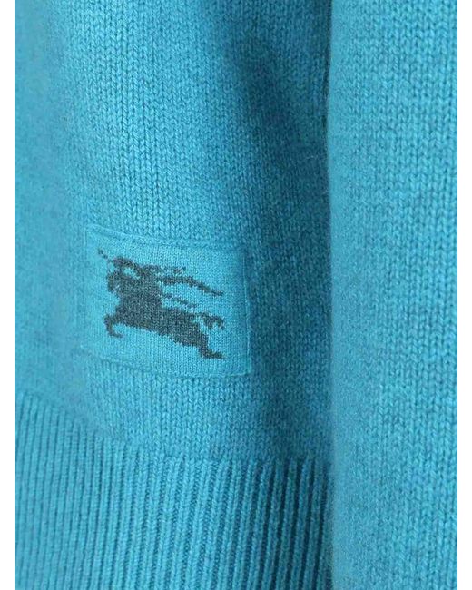 Burberry Blue Cashmere Pullover for men
