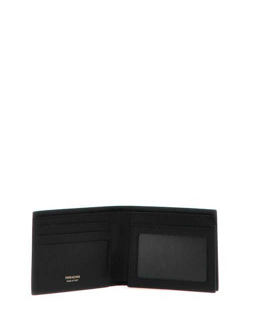 Ferragamo Black Gancio Wallet + Card Holder Set for men