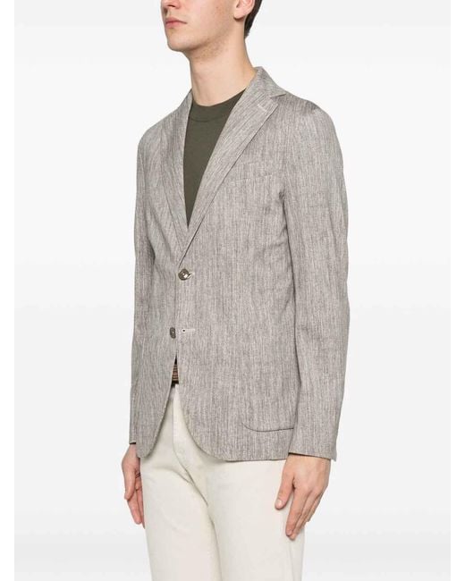Circolo 1901 Gray Cotton Scrub Jacket With Notch Lapels for men