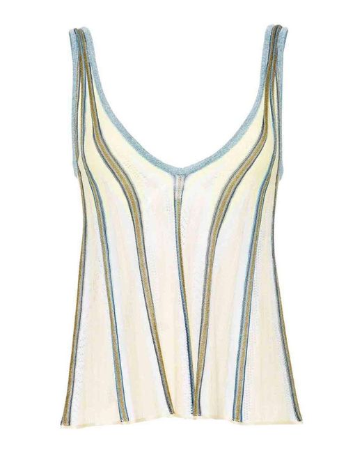Forte Forte White Inlay Knit Top
