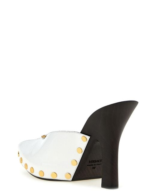 Versace White Sassi Clogs