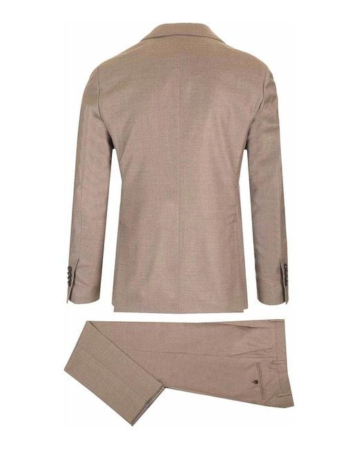Lardini Brown Single Breasted Wool Suit for men