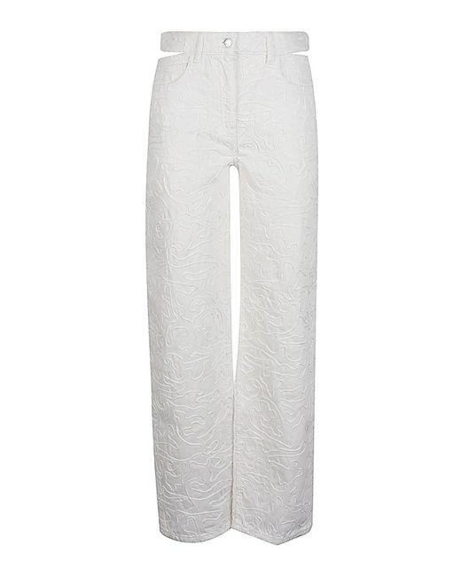 IRO White Lambert Cut-out Detail Cotton Jeans