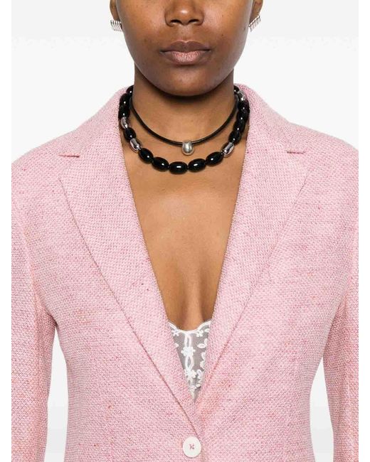 Circolo 1901 Pink Single-Breasted Blazer Jacket
