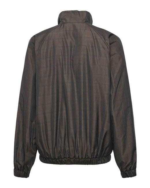 Balenciaga Gray Nylon Jacket With Madras Print for men