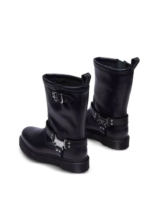 Dr. Martens Black Anistone Hi Biker Boots