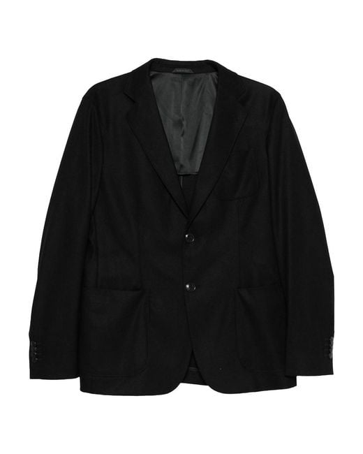 Giorgio Armani Black Two-Button Patch-Pocket Jacket for men