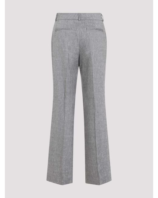 Peserico Gray Linen And Wool Pants