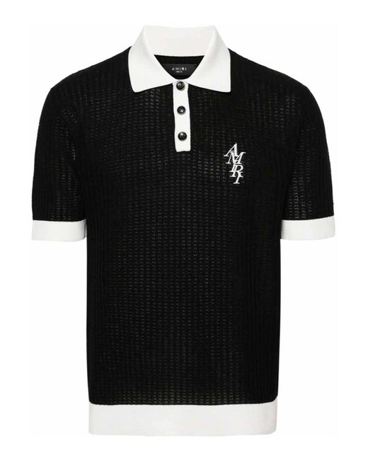 Amiri Black Polo Shirt With Logo for men
