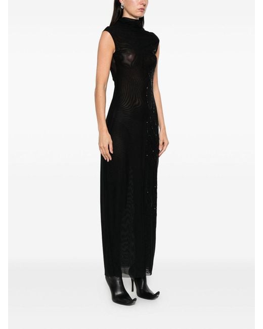 Jean Paul Gaultier Black Sleeveless Semi-Sheer Maxi Dress