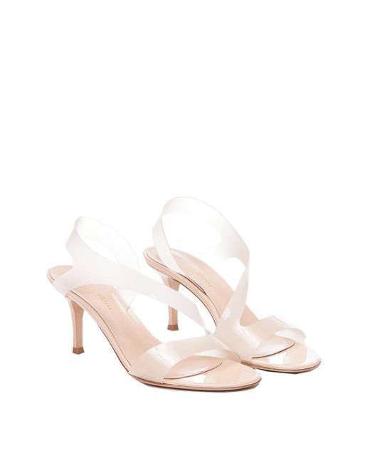Gianvito Rossi Natural Transparent Effect Criss-Cross Sandals