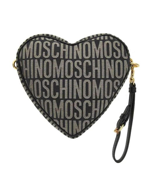 Moschino Gray Lurex Logo Cuore