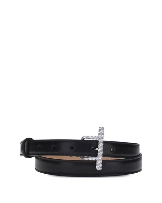 McQueen White Leather Belt