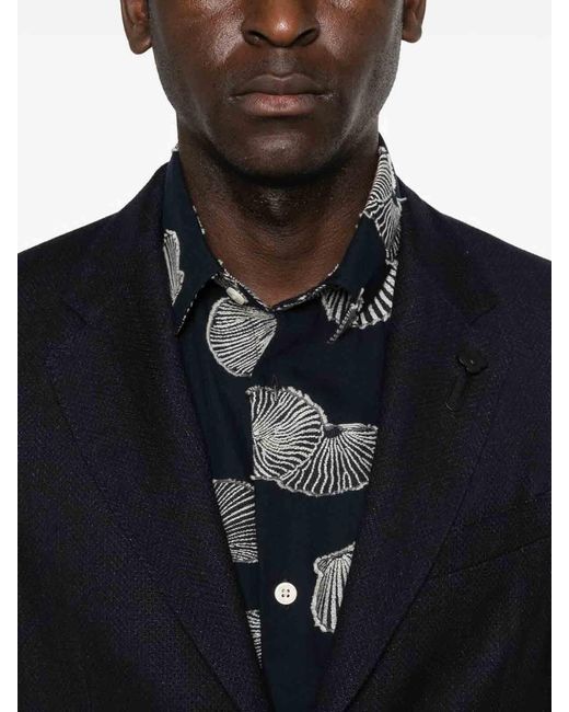 Lardini Blue Blazer With Patch Pockets for men