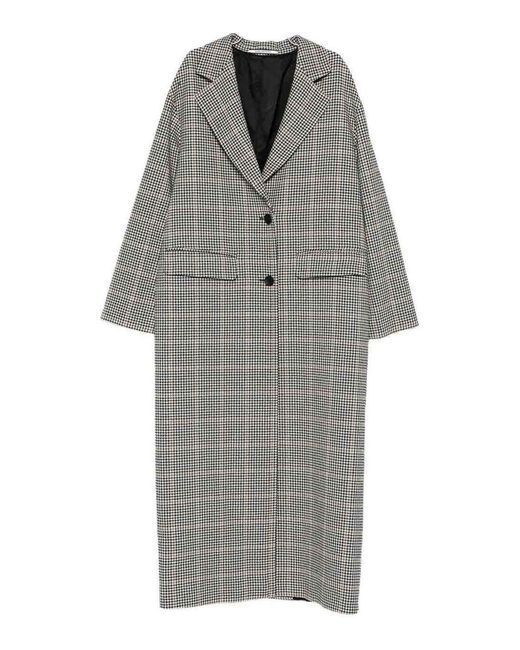 Tagliatore Gray Wool Single-Breasted Coat