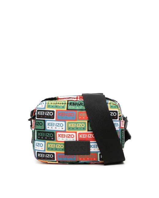 KENZO All Over Logo Crossbody Bag in Green for Men Lyst