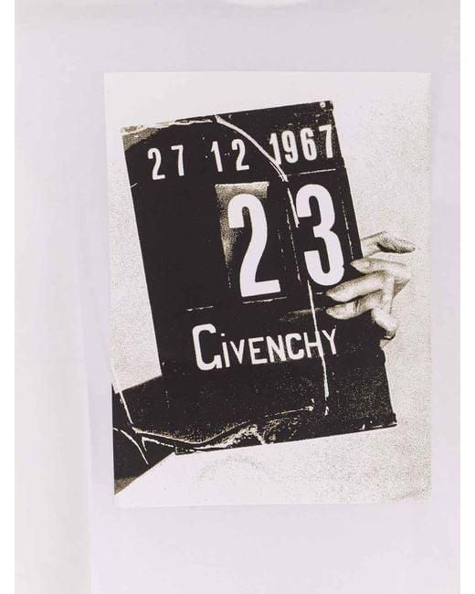 Givenchy White Cotton T-Shirt With Front Print