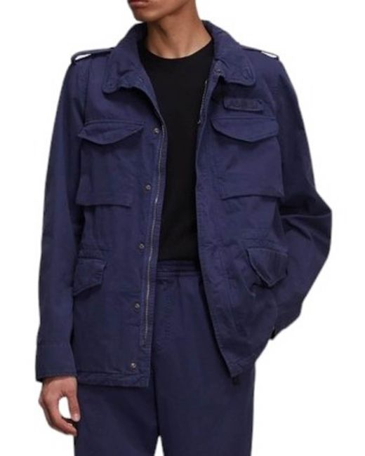 Aspesi Blue Minifield Cotton Jacket Tinted for men