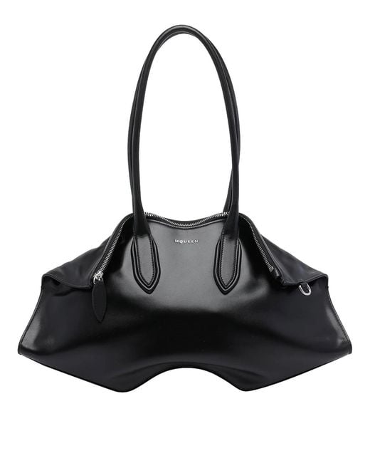 McQueen Black Manta Shoulder Bag
