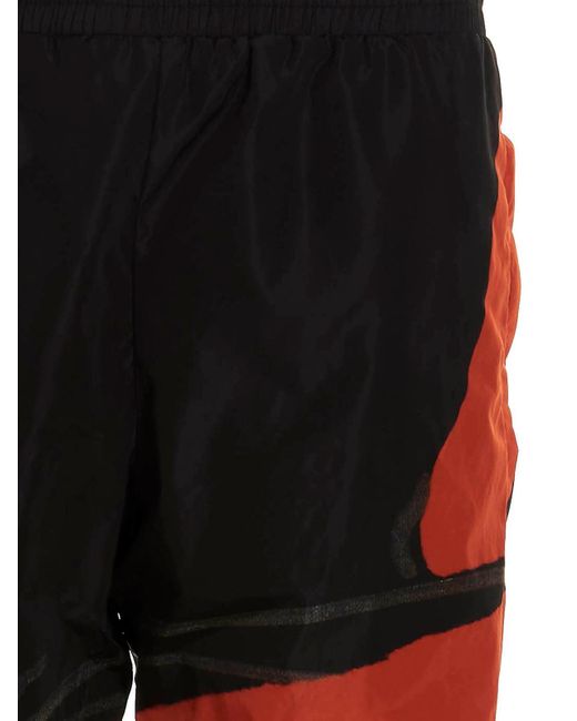Moschino Black Contrast Print Nylon Joggers With Elastic Waistband for men