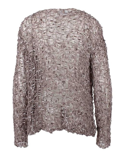 Christian Wijnants Gray Sheer Woven Sweater