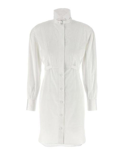 McQueen White Tuxedo Chemisier Dress