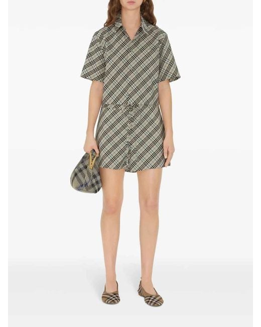 Burberry Natural Checked Drawstring Shorts