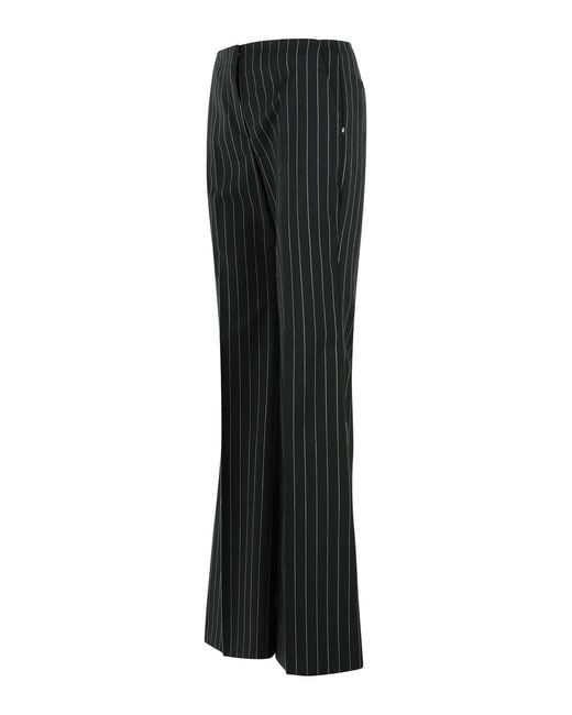Sportmax Black 'Visino' Virgin Wool Blend Pants