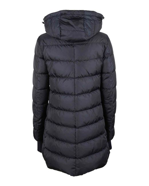 Herno Black Medium-Length Padded Down Jacket With Removable Hood