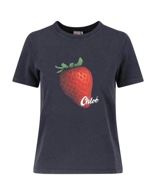 Chloé Blue Printed T-Shirt