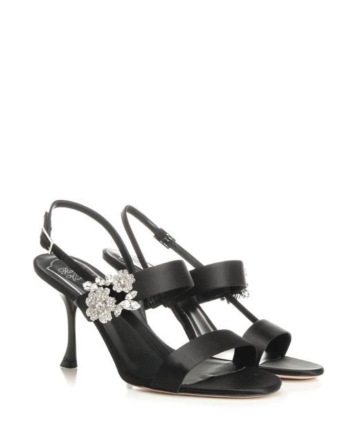 Roger Vivier White Mini Bouquet Satin Sandal