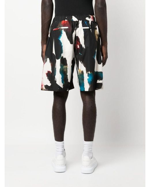 McQueen Red Multicolour Shorts for men