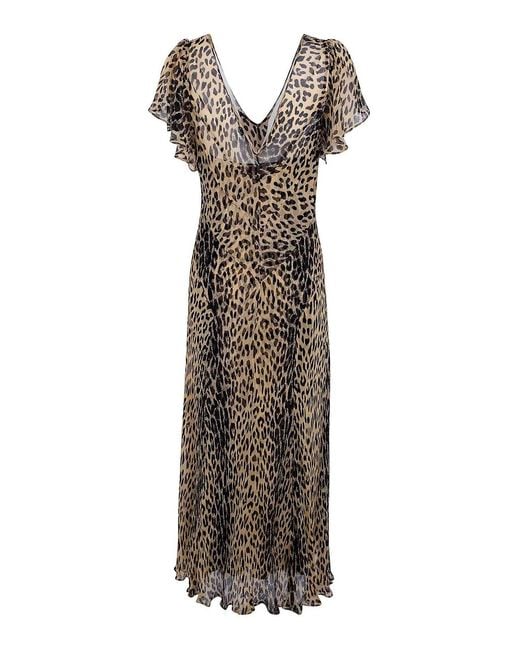 Rixo Orange Bexley Dress Nina Leopard