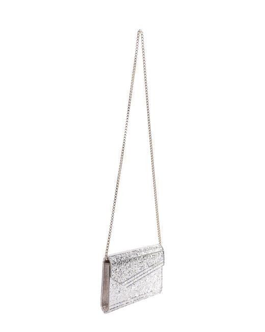 Jimmy Choo White Acylic Clutch With All-Over Glitter