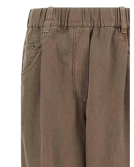 Brunello Cucinelli Natural Cotton Trousers
