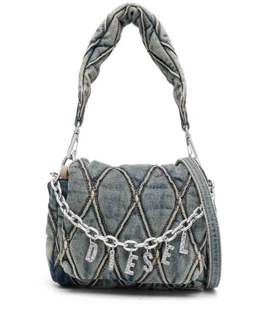 DIESEL Gray Charm-D Shoulder Bag