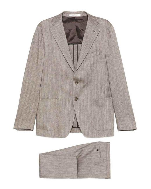 Tagliatore Gray Lightweight Linen Suit for men